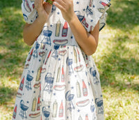 Pink Chicken - Kid's Grilling Out Elsie Dress