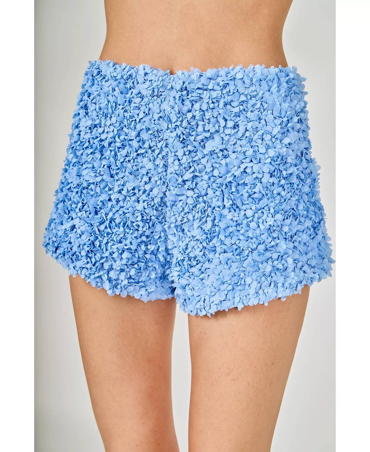 2.7 AUGUST APPAREL 3d Floral Mini Shorts in blue - women's shorts
