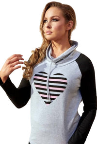 Drawstring with Heart Sweatshirt