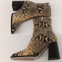 JIMMY CHOO Women's Bryelle 85 Snake Print Leather Ankle Boots in dijon - women's shoe - view 6
