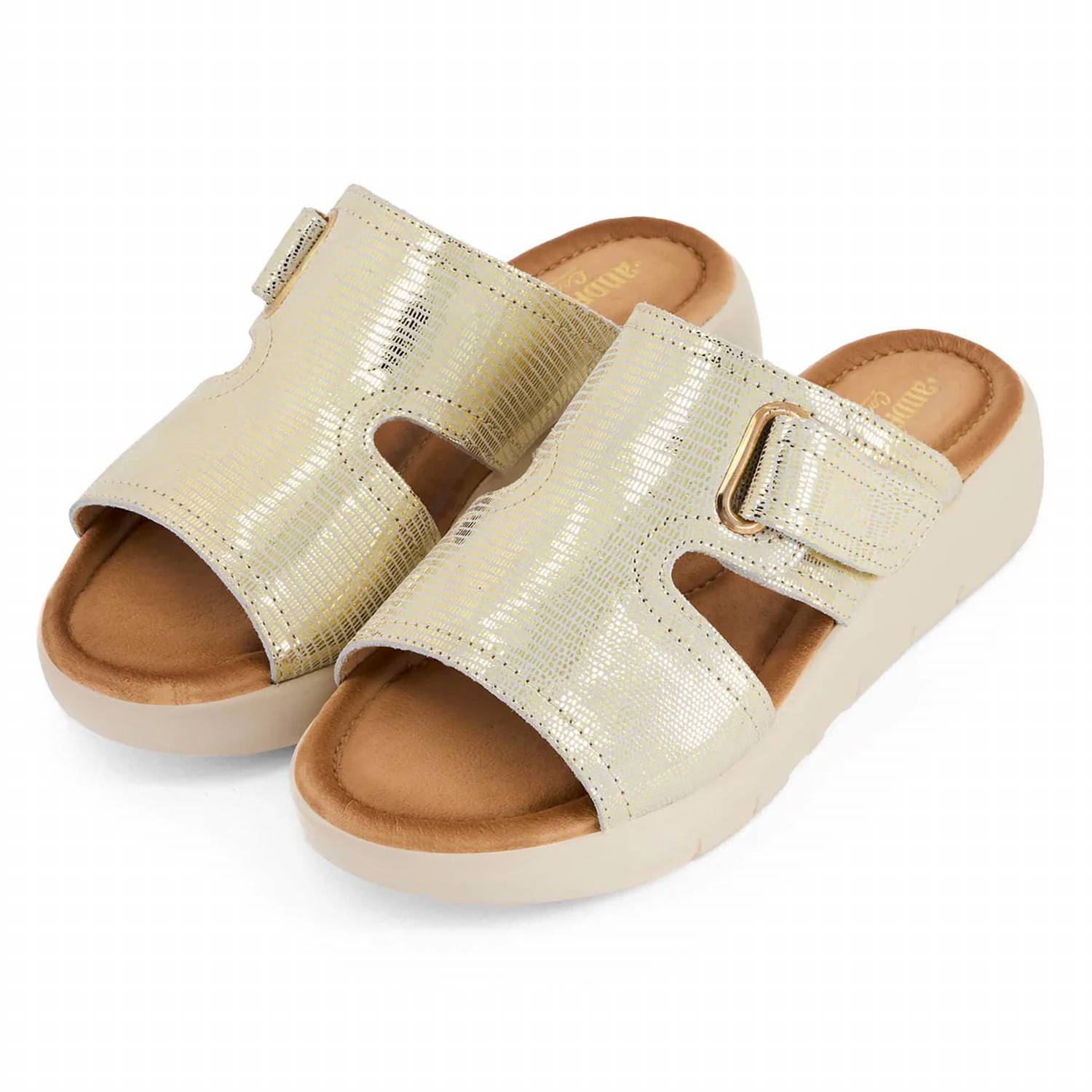 Andrea - Women's Metallic Leather Sandal