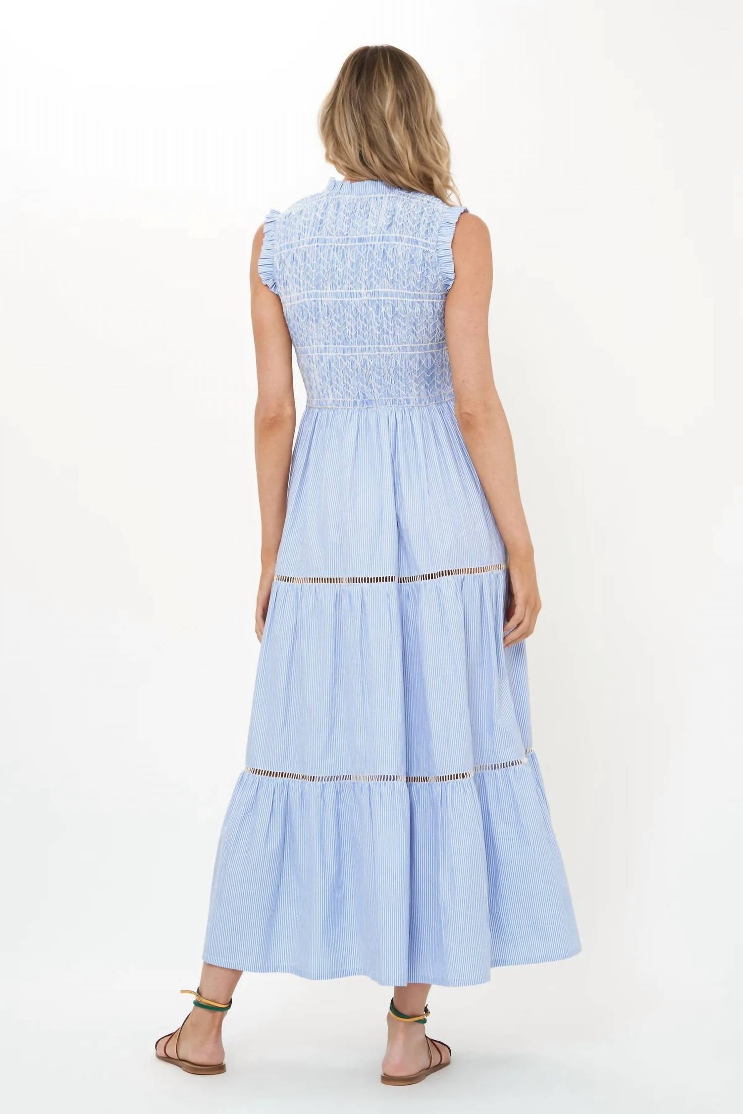 Oliphant - Sleeveless Smocked Maxi Dress