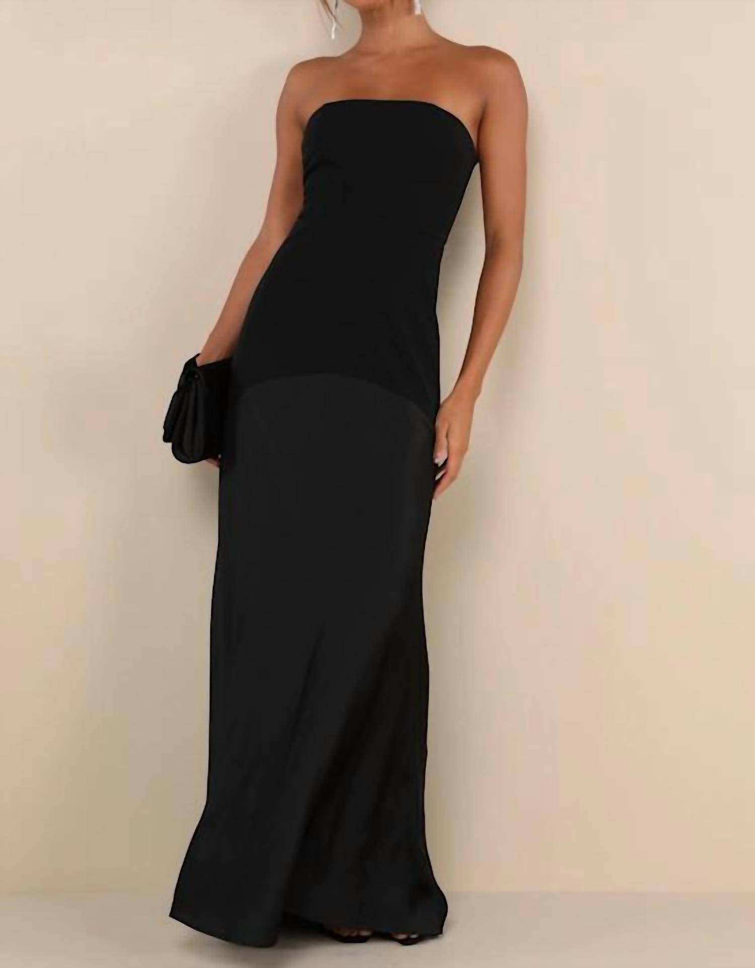 Lulus Compelling Style Strapless A-line Maxi Dress in black - women's dress