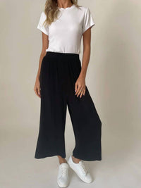 Six/Fifty - Ribbed Culottes High Waisted Pant