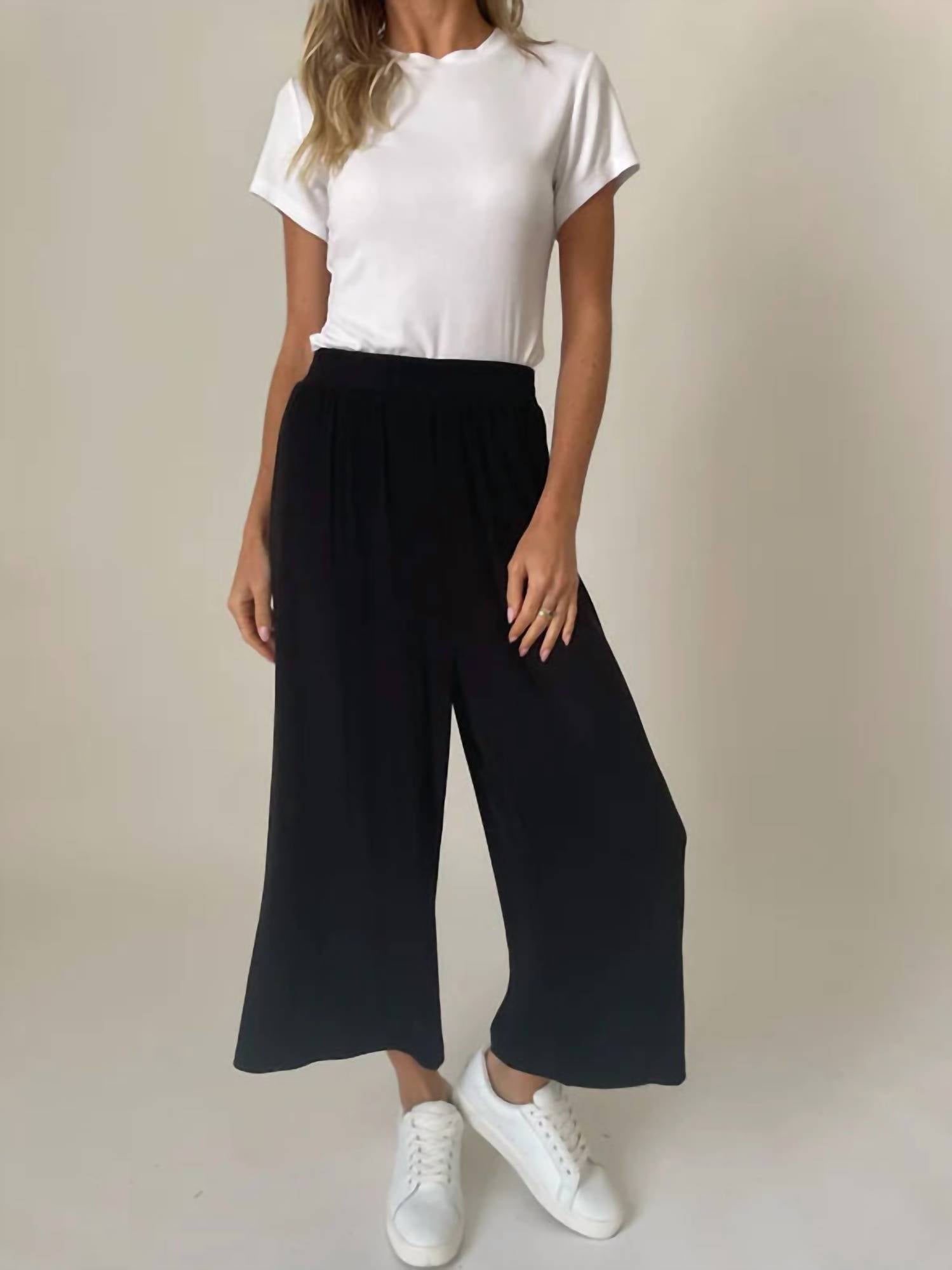 Six/Fifty - Ribbed Culottes High Waisted Pant