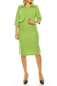 Maya Brooke - 3/4 Sleeve Jacket Dress 2 Piece Set
