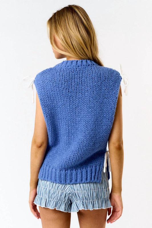 Blue Blush - Chunky Sweater Vest