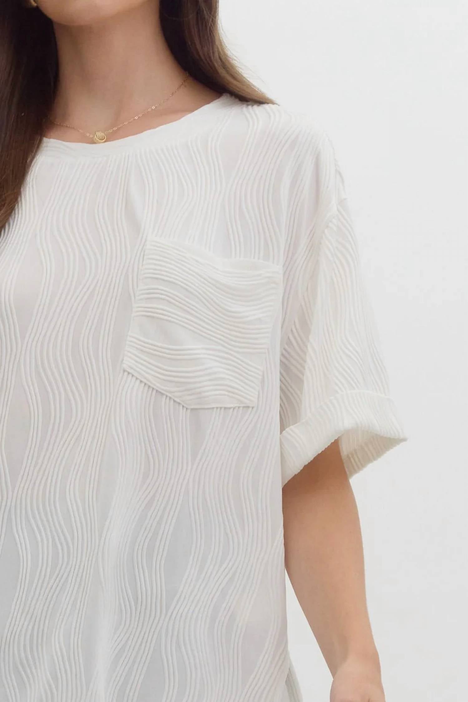 Entro - Wave Textured Short Sleeve Top