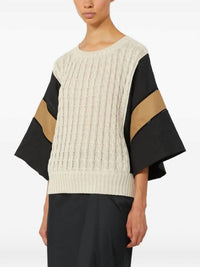 Maxmara - Linen Knit Mixed Media Sweater