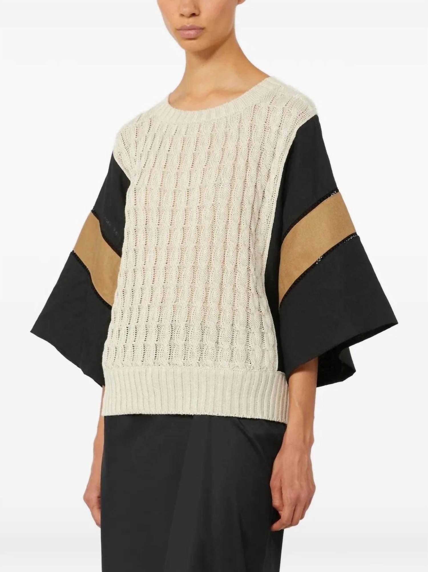 Maxmara - Linen Knit Mixed Media Sweater