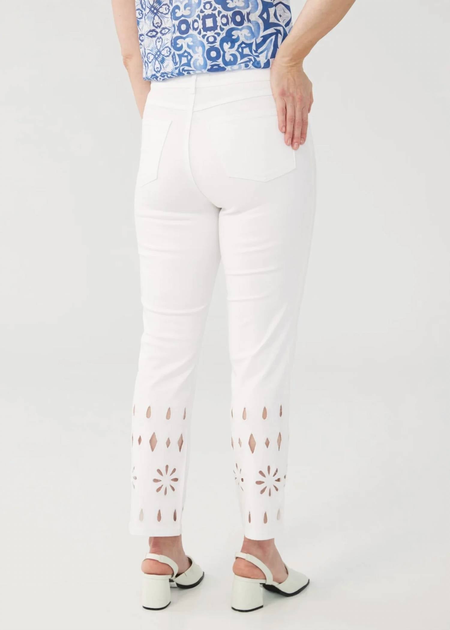 Fdj - Olivia Straight Eyelet Ankle Jeans