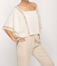 Nikky Apparels - Geometric Trim Cropped Top