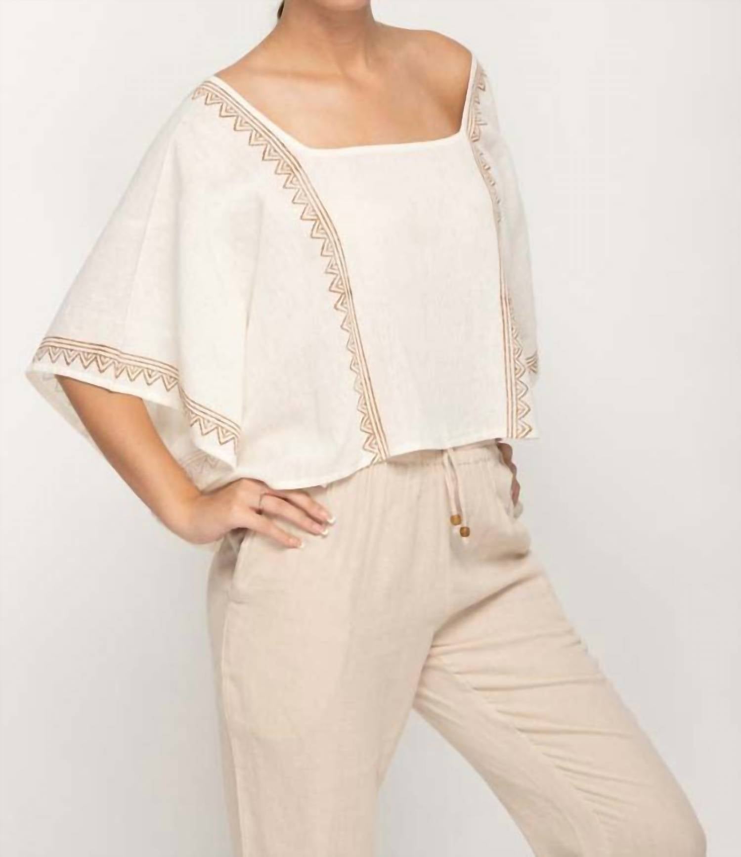 Nikky Apparels - Geometric Trim Cropped Top
