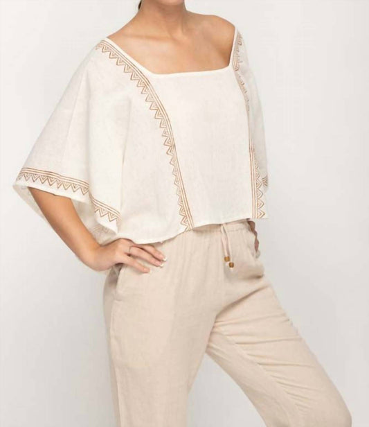 Nikky Apparels - Geometric Trim Cropped Top