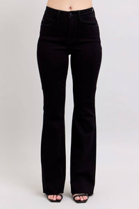 Judy Blue High Waist Star Seam Detail Flare Jeans in black - women's jeans