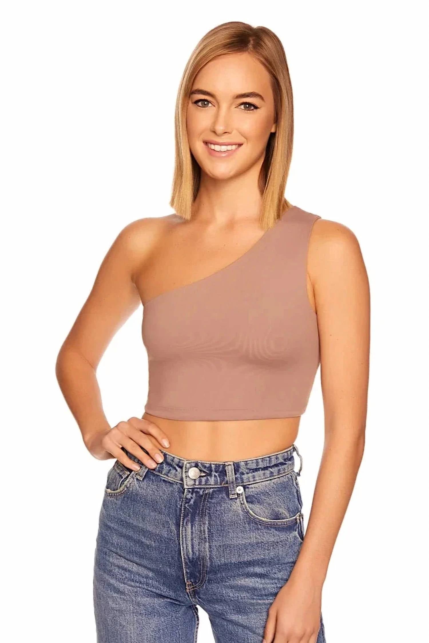 Susana Monaco - Essential One Shoulder Crop Top