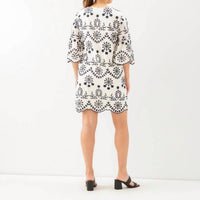 Karen Kane - Flare Sleeve Embroidered Dress