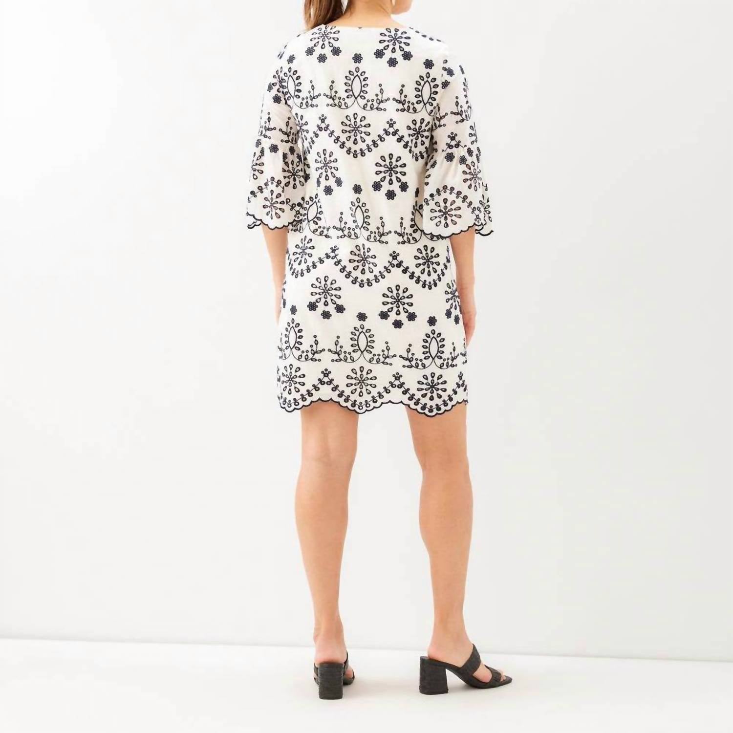Karen Kane - Flare Sleeve Embroidered Dress