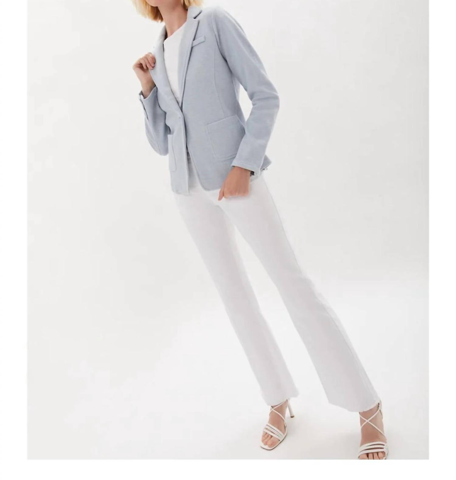 Ecru - KNIT TWILL BLAZER