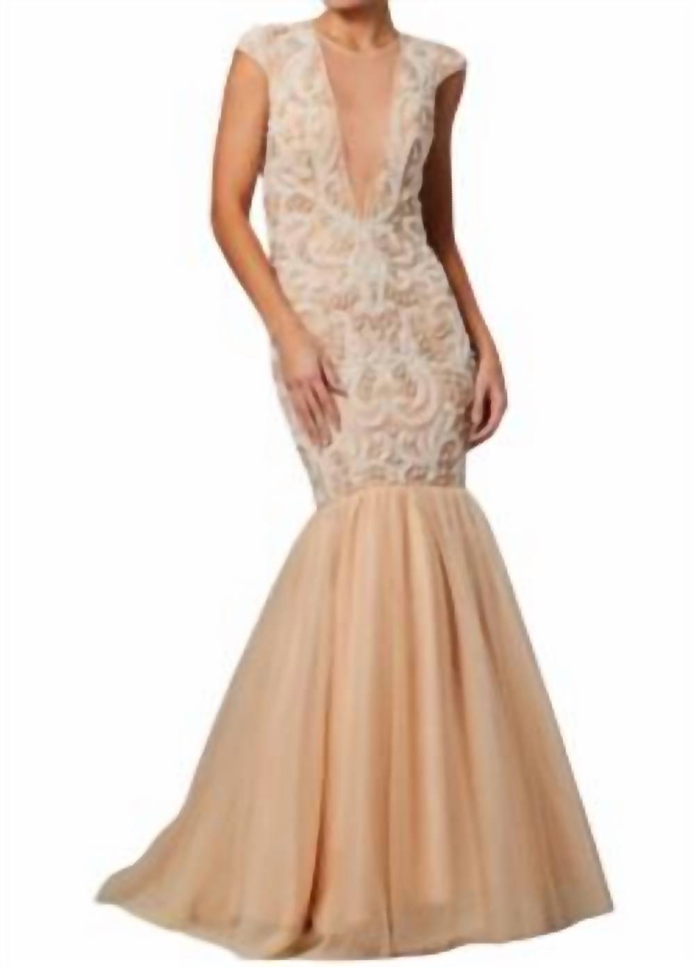 Cap sleeve mermaid gown