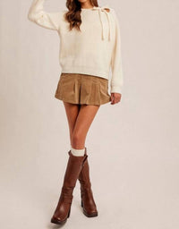 Hem & Thread - Chamille Cutout Tie Detail Neck Sweater