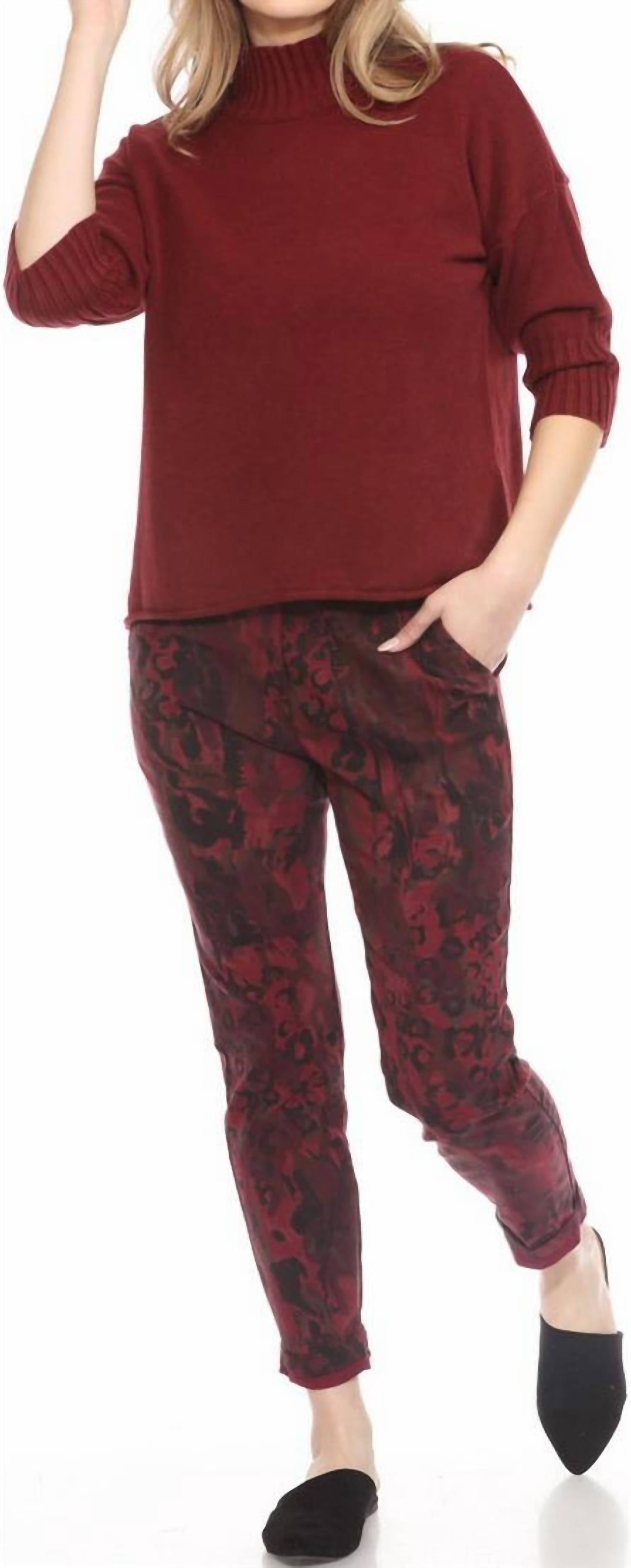 Flora Ashley - Pull-on Floral Printed Pants