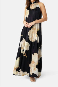 Karmamia HEATHER SLEEVELESS DRESS in gold maxi flowe - women's dress
