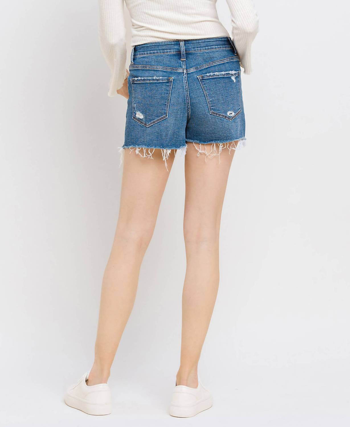 Vervet By Flying Monkey - High Rise Distressed Shorts
