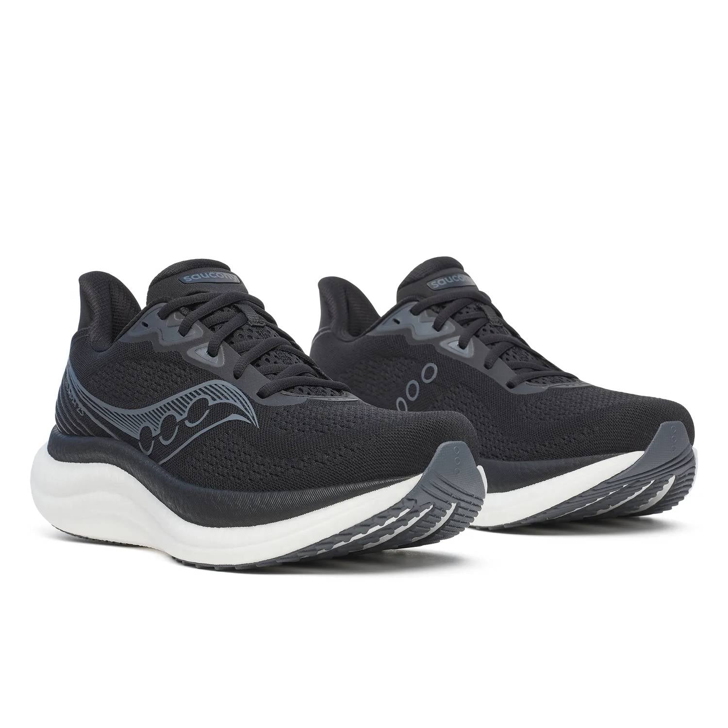 SAUCONY Men's Triumph 23 Running Shoes in black white 3 - men's shoe - alternate view