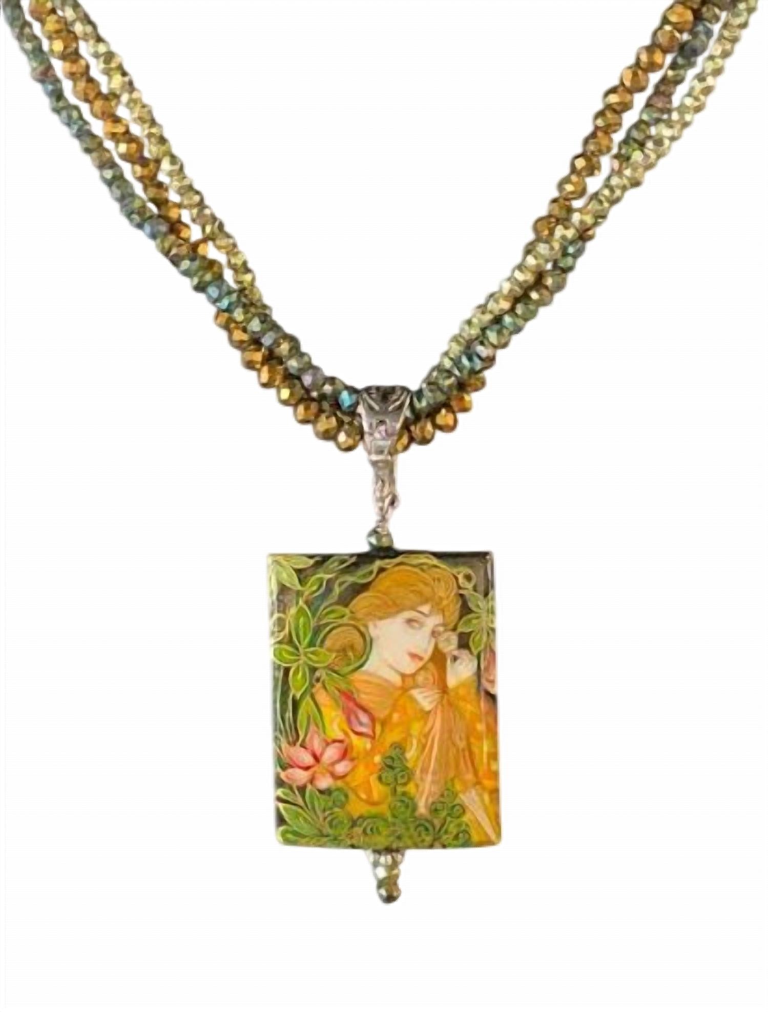 Amy Kahn Russell - Painted Lady With Flowers Necklace