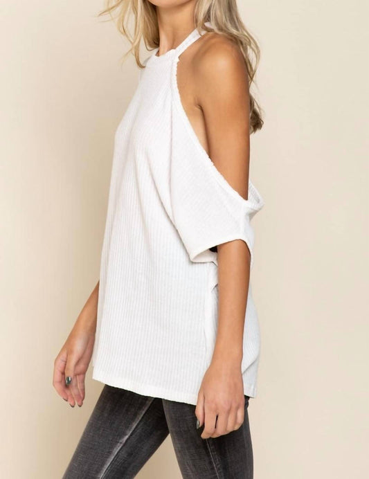 Pol - One Shoulder Ribbed Top