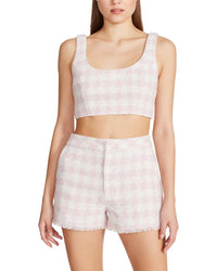 STEVE MADDEN Layla Crop Top in pink tulle - women's shirt