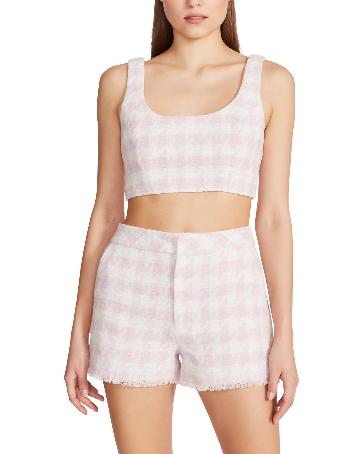 STEVE MADDEN Layla Crop Top in pink tulle - women's shirt