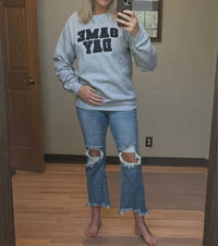 Top Notch Embroidery - Game Day Glitter Embroidered Sweatshirt