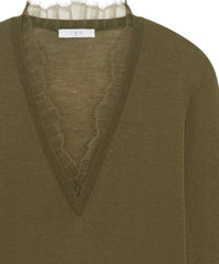 Iro - Women's Haby Lace V-neck Pullover Sweater