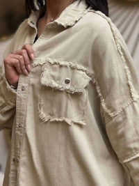 Fantastic Fawn - Buttoned Frayed Shacket