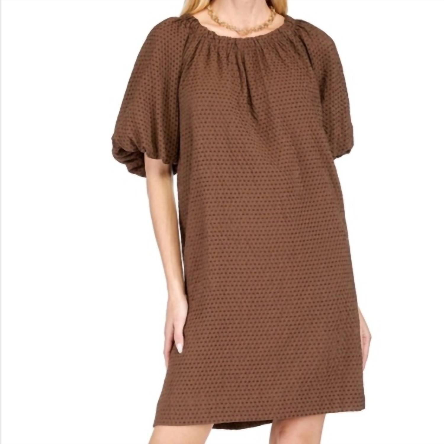 Jade - Gather Neck Tie Back Dress