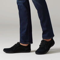 Clarks Women's Haley Rhea Is A Comfortable Slip-on Sneaker in black suede - women's sneaker - alternate view