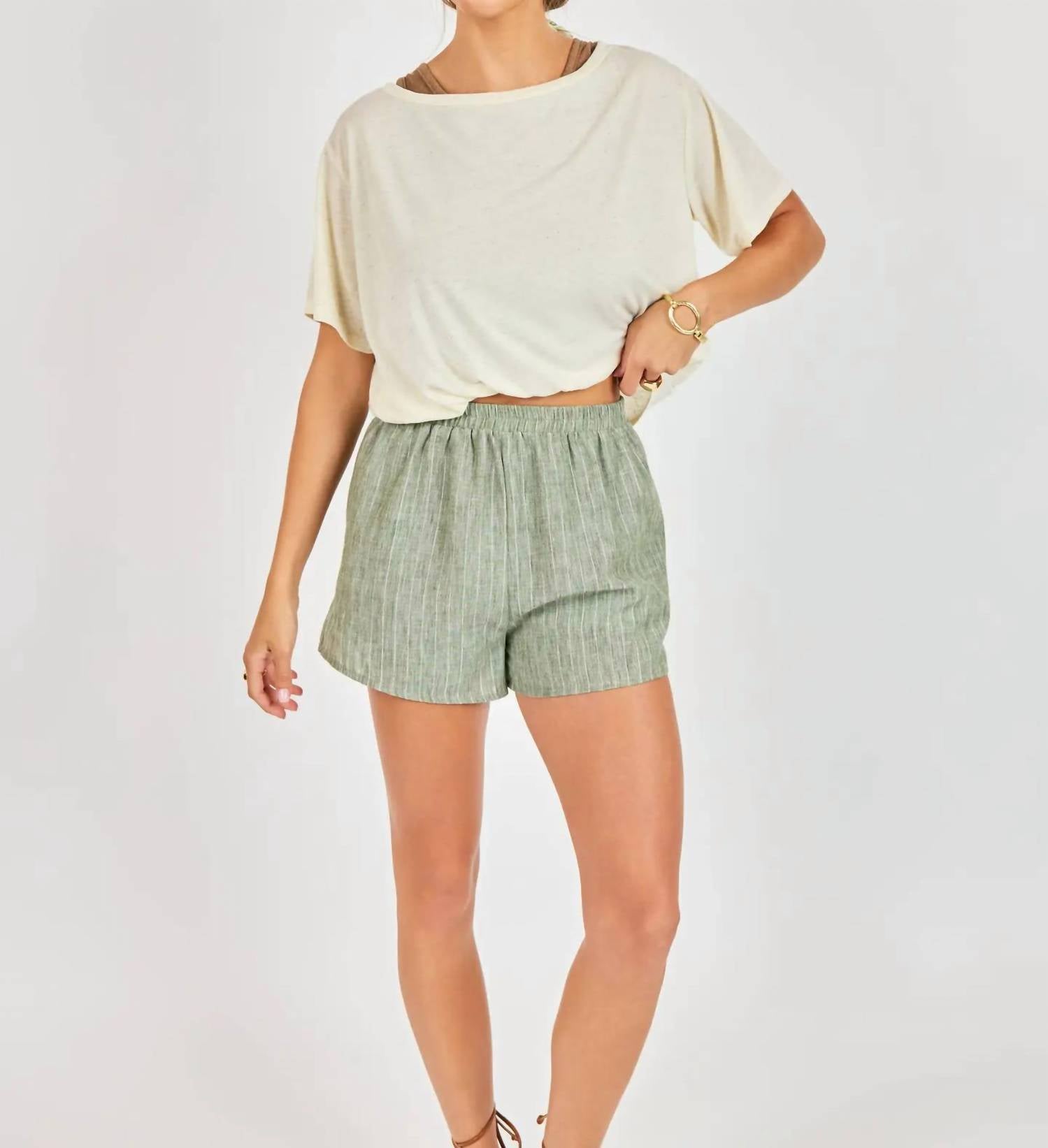 Sadie & Sage - Sand Layered Tank And Tee Set