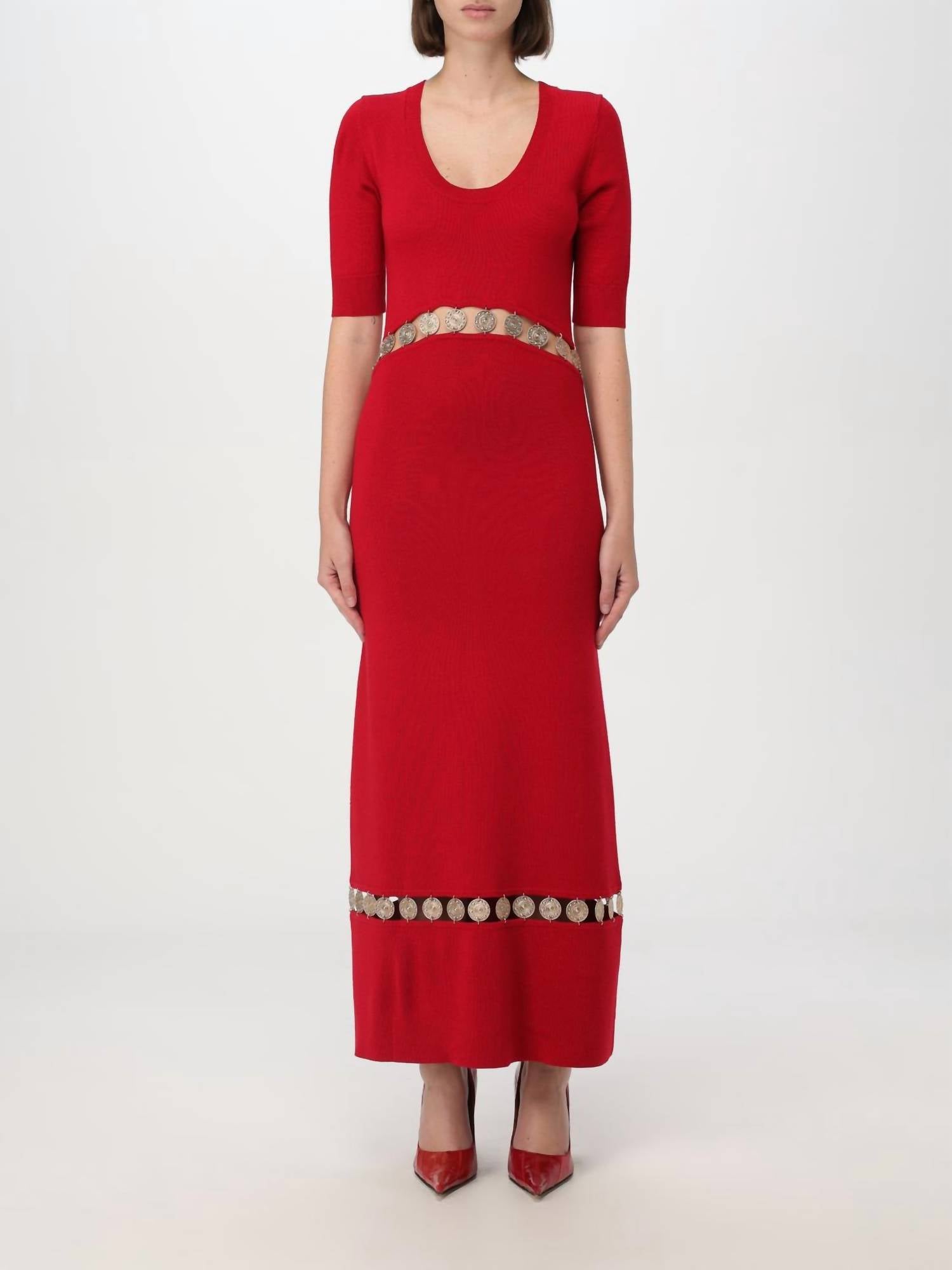 Rabanne - Wool-blend Coin Midi Dress