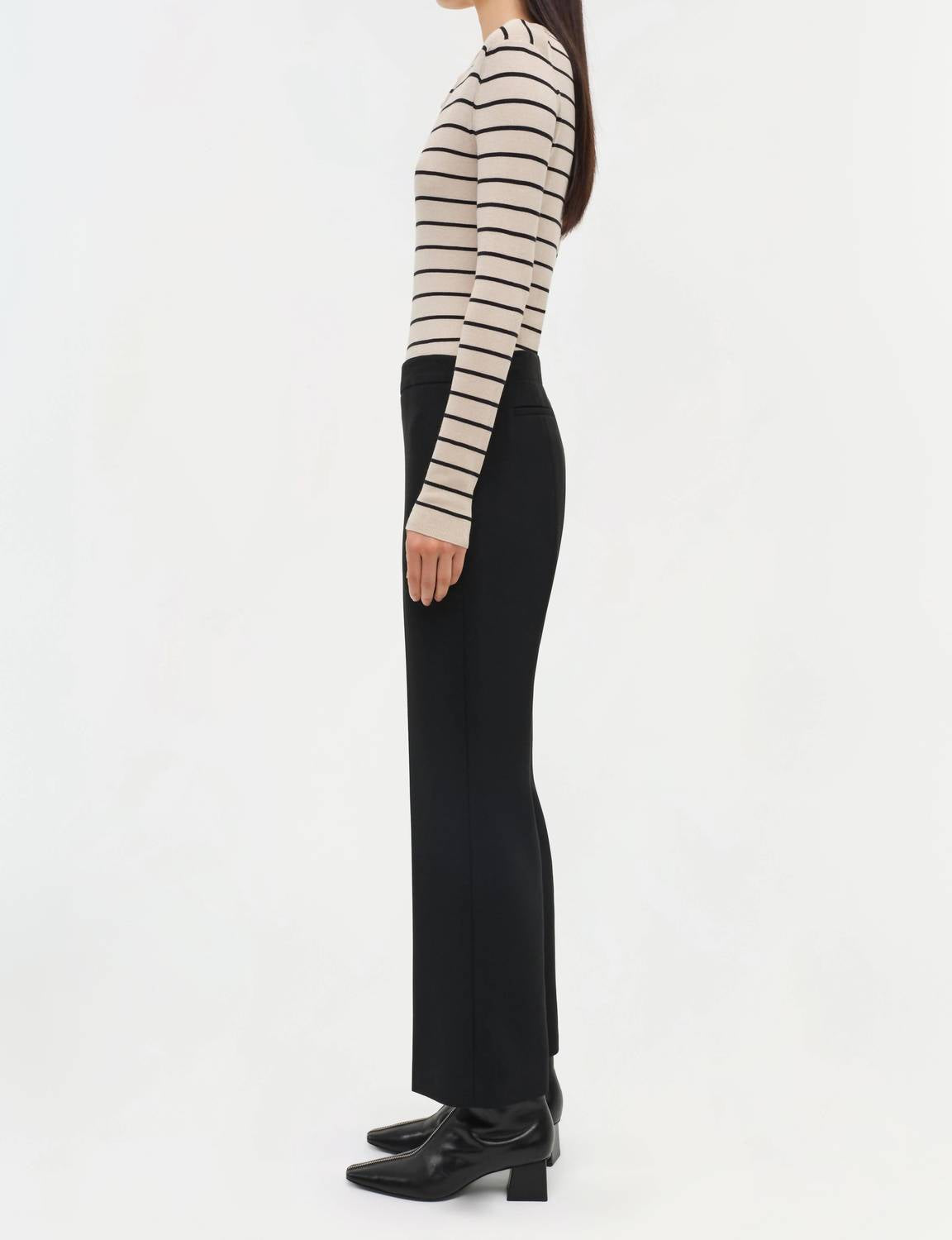 SIMKHAI Mackenzie Straight Leg Pants in black - women's pants - detail view