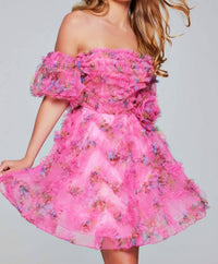 Jovani - Strapless Fit And Flare Mini Dress