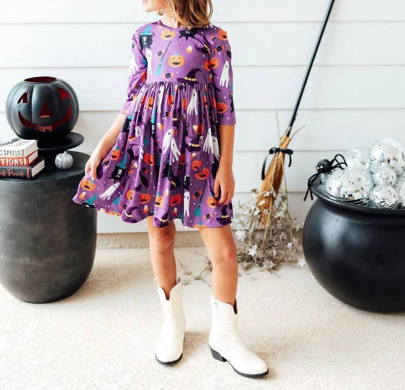 Mila & Rose - Three Quarter Sleeve Pocket Twirl Dress
