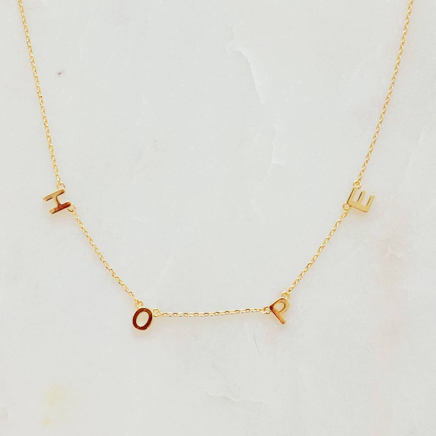 Ellison+Young - Women's Hope Dainty Minimalist Word Necklace