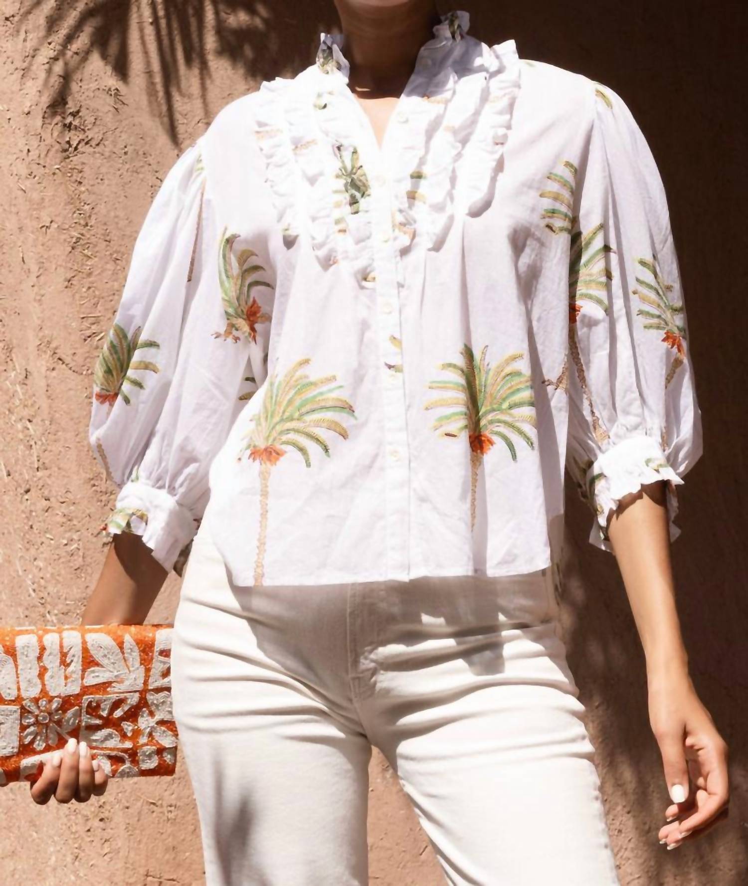 Oliphant - Ruffle Front Button Blouse