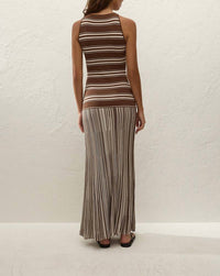 FAITHFULL THE BRAND Tore Maxi Dress in ombre stripe macro carob - women's dress - alternate view