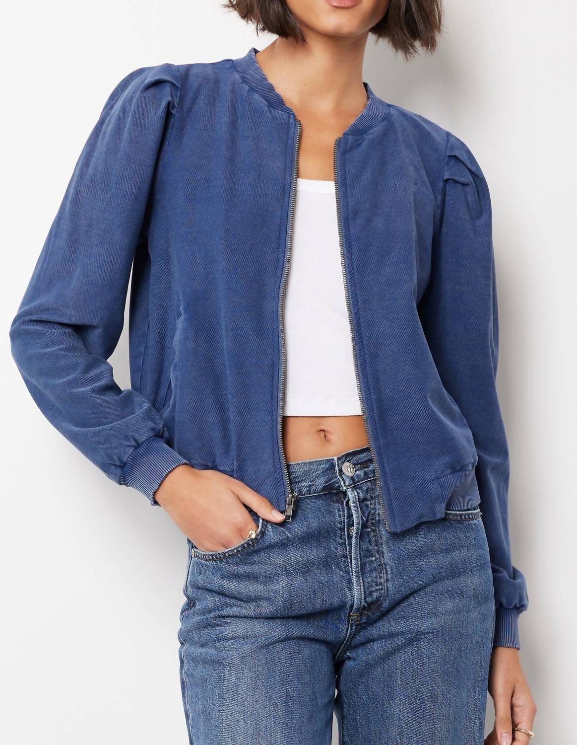 Bobi - Puff Sleeve Bomber Jacket