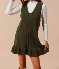 So Me - Sleeveless Ruffle Hem Rib Knit Dress