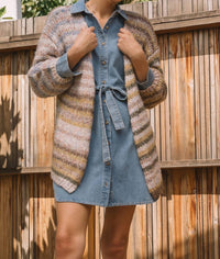 Skies Are Blue - Selina Striped Cardigan Sweater