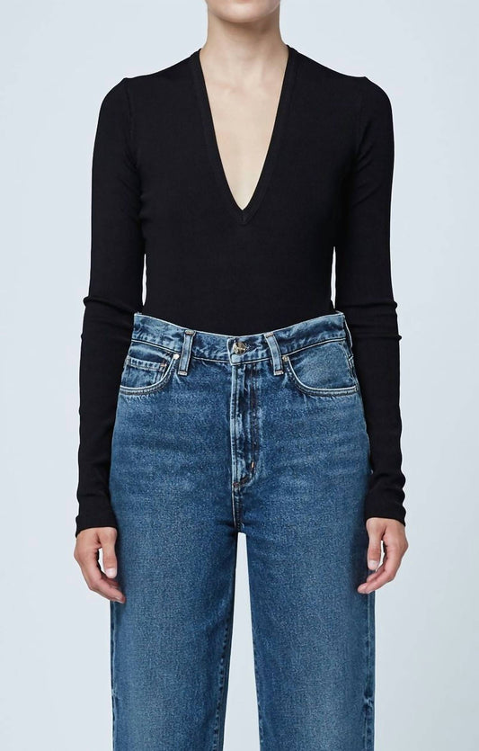 Goldsign - Rib Deep V Front Bodysuit